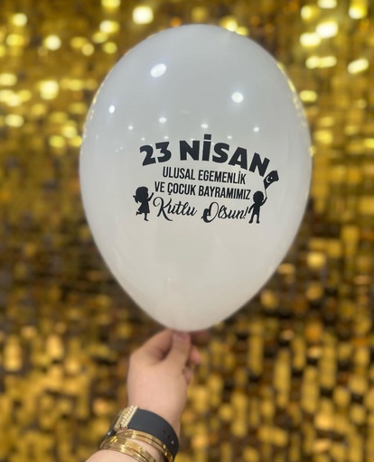 [YCK-HBB11-884] 12" 23 Nisan Baskılı Balon 1+1 - 100 Adet