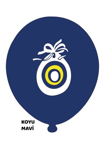 [YCK-HBB20-723] 12" Nazar Boncuk Baskılı Balon Koyu Mavi 2+0 -100 Adet
