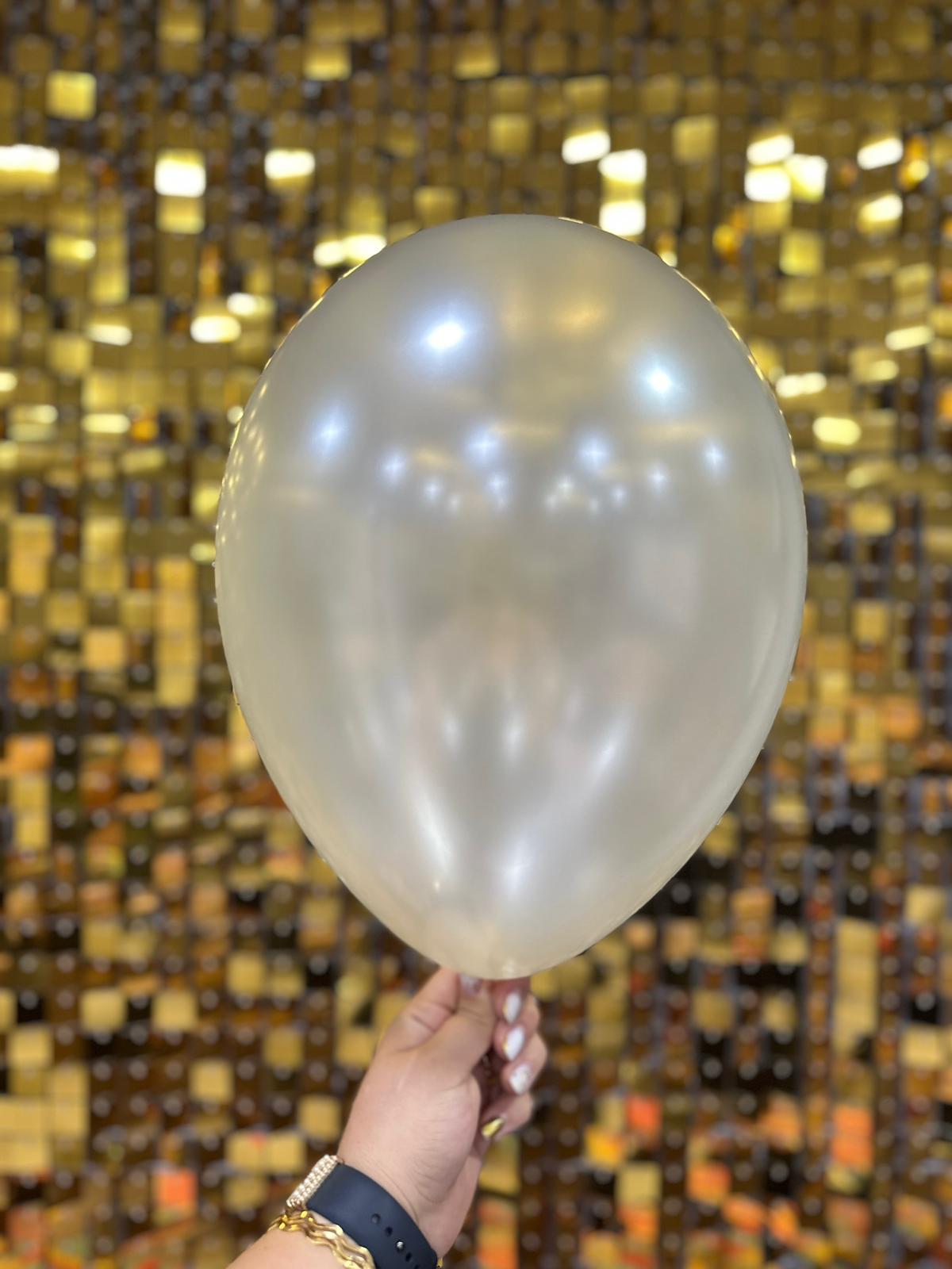 12" Metalik Dekorasyon Balonu Fil Dişi  - 100 Adet