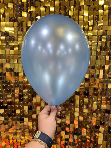 10" Metalik Dekorasyon Balonu Açık Mavi  - 100 Adet