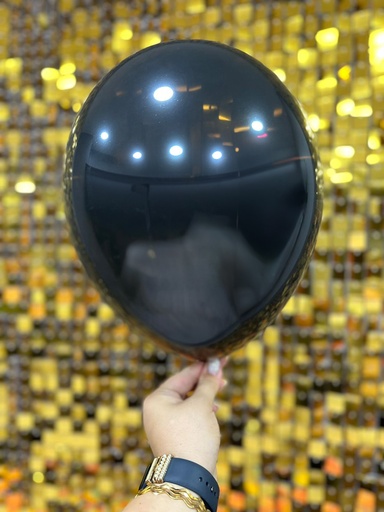 10" Metalik Dekorasyon Balonu Siyah - 100 Adet